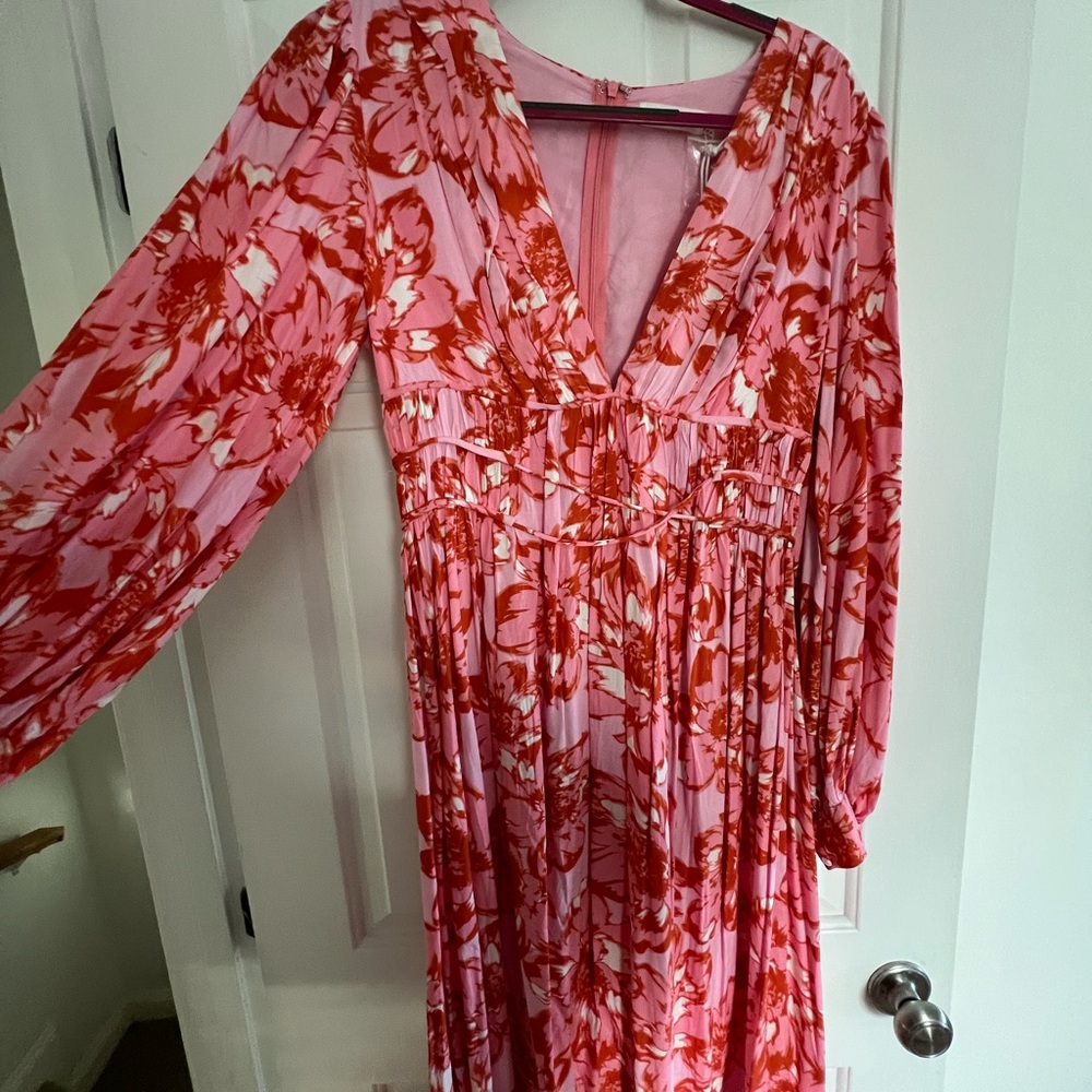 Petal & Pup Pink and Red Floral Dress